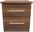 Faye Walnut Effect 2 Drawer Bedside Cabinet