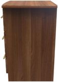 Faye Walnut Effect 3 Drawer Bedside Cabinet with Lock