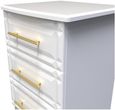 Faye White 3 Drawer Bedside Cabinet
