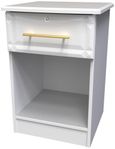 Faye White Ash 1 Drawer Bedside Cabinet with Lock