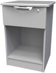 Flora Grey 1 Drawer Bedside Cabinet with Lock