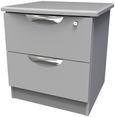 Flora Grey 2 Drawer Bedside Cabinet with Lock