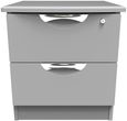 Flora Grey 2 Drawer Bedside Cabinet with Lock