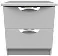 Flora Grey 2 Drawer Bedside Cabinet