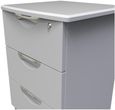 Flora Grey 3 Drawer Bedside Cabinet with Lock