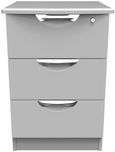 Flora Grey 3 Drawer Bedside Cabinet with Lock