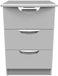 Flora Grey 3 Drawer Bedside Cabinet
