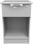 Flora Grey Ash 1 Drawer Bedside Cabinet with Lock