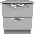 Flora Grey Ash 2 Drawer Bedside Cabinet with Lock