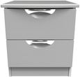 Flora Grey Ash 2 Drawer Bedside Cabinet