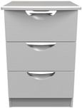 Flora Grey Ash 3 Drawer Bedside Cabinet