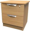 Flora Oak Effect 2 Drawer Bedside Cabinet with Lock