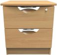 Flora Oak Effect 2 Drawer Bedside Cabinet with Lock