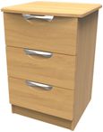 Flora Oak Effect 3 Drawer Bedside Cabinet