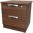 Flora Walnut Effect 2 Drawer Bedside Cabinet with Lock