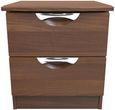 Flora Walnut Effect 2 Drawer Bedside Cabinet