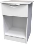 Flora White 1 Drawer Bedside Cabinet