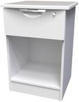 Flora White 1 Drawer Bedside Cabinet with Lock
