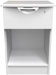 Flora White 1 Drawer Bedside Cabinet with Lock