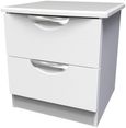 Flora White 2 Drawer Bedside Cabinet