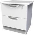 Flora White 2 Drawer Bedside Cabinet with Lock