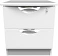 Flora White 2 Drawer Bedside Cabinet with Lock