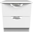 Flora White 2 Drawer Bedside Cabinet