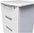Flora White 3 Drawer Bedside Cabinet with Lock