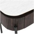 Fluted White Marble Top 1 Drawer Bedside Table