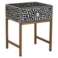Fusion Bedside Table - 1 Drawer - Black Bone Inlay