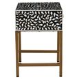 Fusion Bedside Table - 1 Drawer - Black Bone Inlay