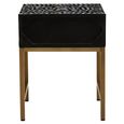 Fusion Bedside Table - 1 Drawer - Black Bone Inlay