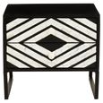 Fusion Bedside Table - 2 Drawer - Black Bone Inlay