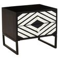Fusion Bedside Table - 2 Drawer - Black Bone Inlay