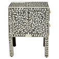 Fusion Bedside Table - 2 Drawer - Square - Silver Bone Inlay