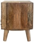 Geometric Carved Mango Wood 2 Drawer Bedside Cabinet