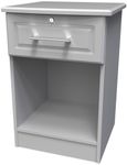 Gina Grey 1 Drawer Bedside Cabinet with Lock