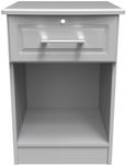 Gina Grey 1 Drawer Bedside Cabinet with Lock