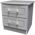 Gina Grey 2 Drawer Bedside Cabinet