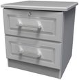 Gina Grey 2 Drawer Bedside Cabinet with Lock