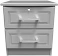 Gina Grey 2 Drawer Bedside Cabinet with Lock