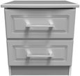 Gina Grey 2 Drawer Bedside Cabinet