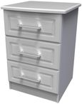 Gina Grey 3 Drawer Bedside Cabinet