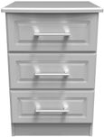 Gina Grey 3 Drawer Bedside Cabinet