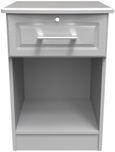 Gina Grey Ash 1 Drawer Bedside Cabinet with Lock