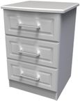 Gina Grey Ash 3 Drawer Bedside Cabinet