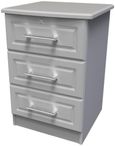 Gina Grey Ash 3 Drawer Bedside Cabinet with Lock