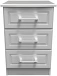 Gina Grey Ash 3 Drawer Bedside Cabinet