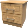 Gina Oak Effect 2 Drawer Bedside Cabinet with Lock