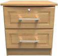 Gina Oak Effect 2 Drawer Bedside Cabinet with Lock